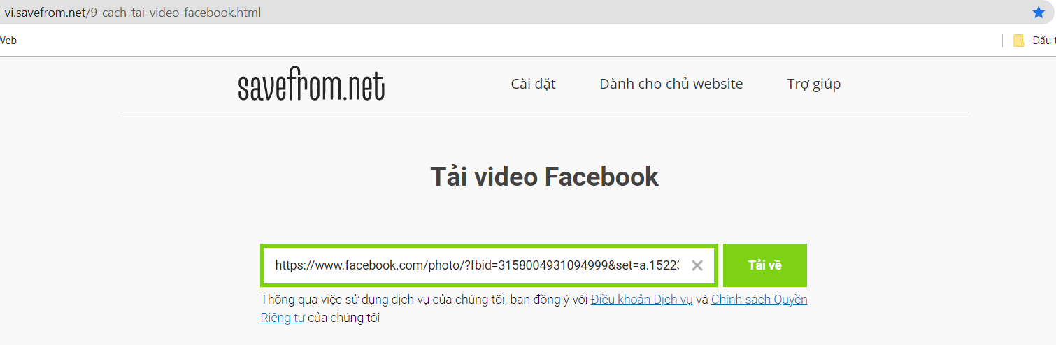 Cách tải Video từ Facebook