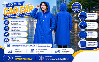 Áo mưa doanh nghiệp in logo cao cấp giá sỉ tại Hồ Chí Minh