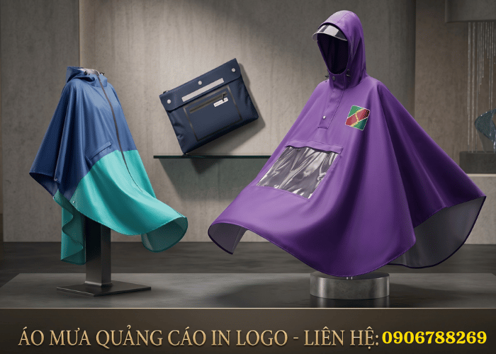 Áo mưa quảng cáo in logo giải pháp marketing hiệu quả trong mùa mưa