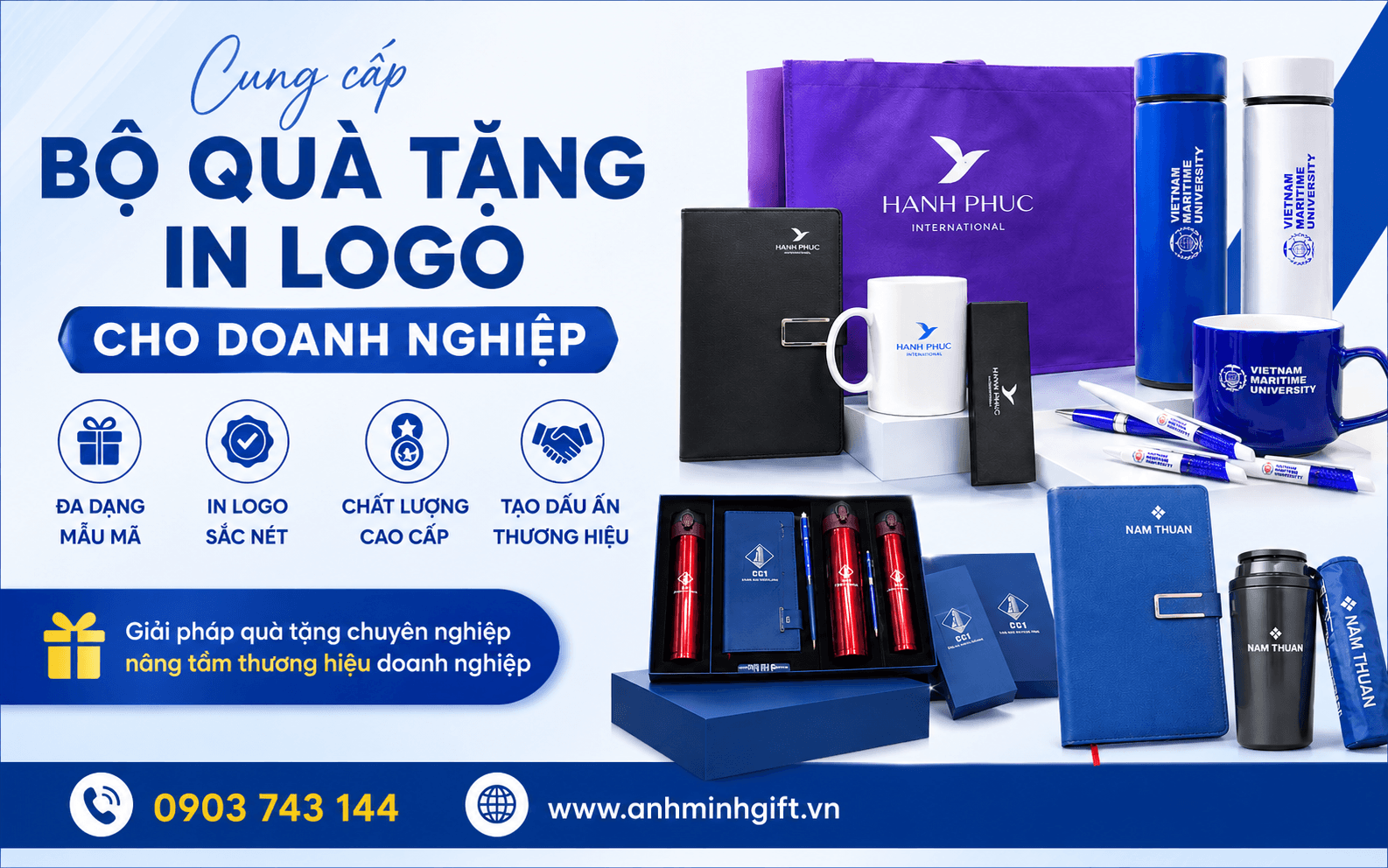 Bộ Quà Tặng In Logo Cho Doanh Nghiệp Giftset Cao Cấp Theo Yêu Cầu