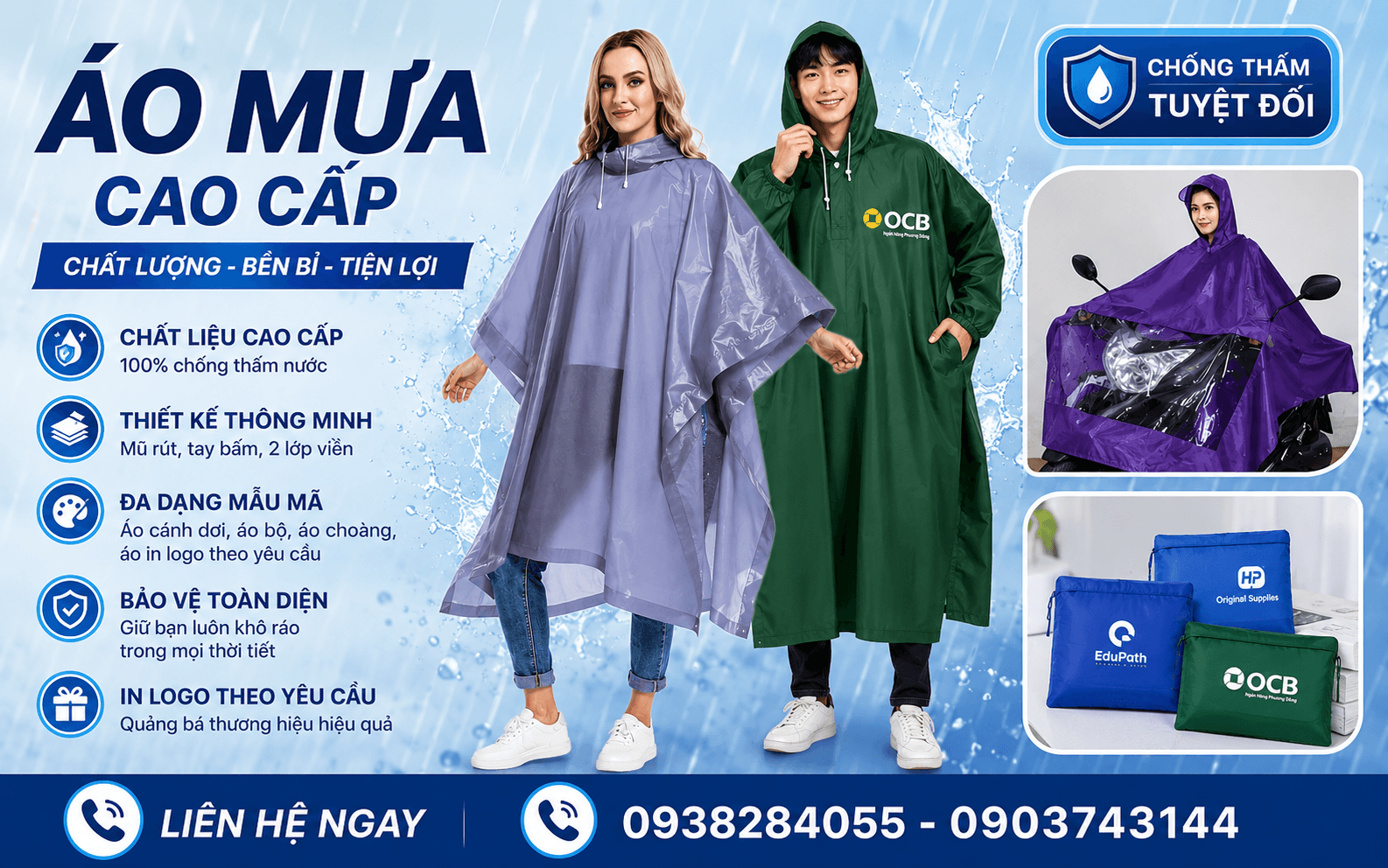 Đặt May Áo Mưa Thương Hiệu Số Lượng Ít – Báo Giá Nhanh Trong 5 Phút