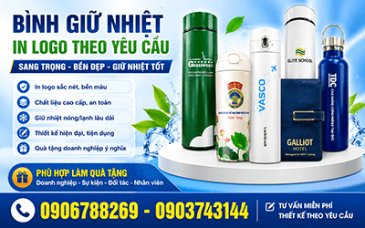 In logo bình giữ nhiệt nâng tầm thương hiệu của doanh nghiệp