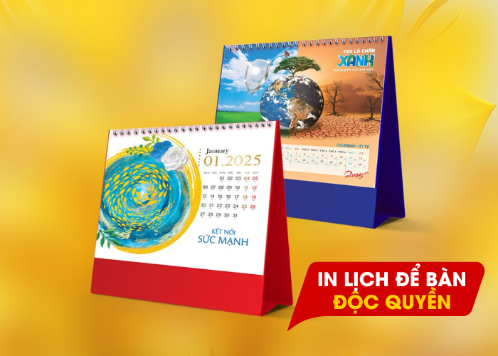 Lịch để bàn làm quà tặng khách hàng doanh nghiệp giá sỉ