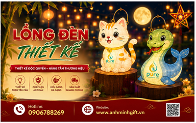 Lồng đèn thiết kế in logo theo yêu cầu doanh nghiệp