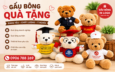 Nhận May Gấu Bông In Logo Theo Yêu Cầu, Giá Gốc Tại Xưởng