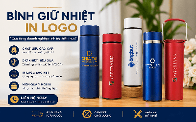 Quà tặng bình giữ nhiệt in logo doanh nghiệp theo yêu cầu