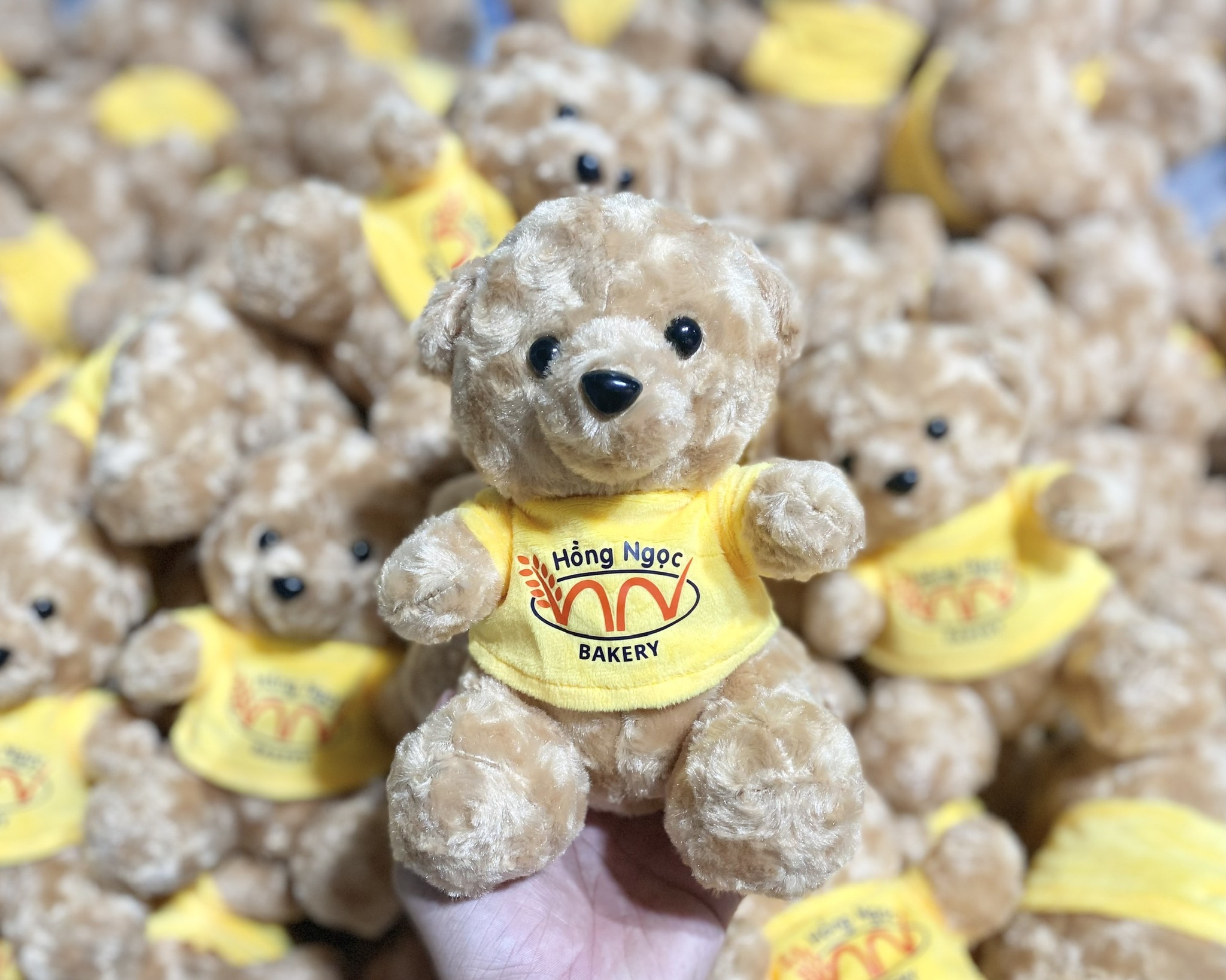 Quà tặng gấu bông 8 tháng 3 in logo chúc mừng Quốc tế phụ nữ