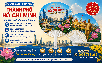 Sản xuất quạt nhựa cầm tay PP in logo hình ảnh theo yêu cầu
