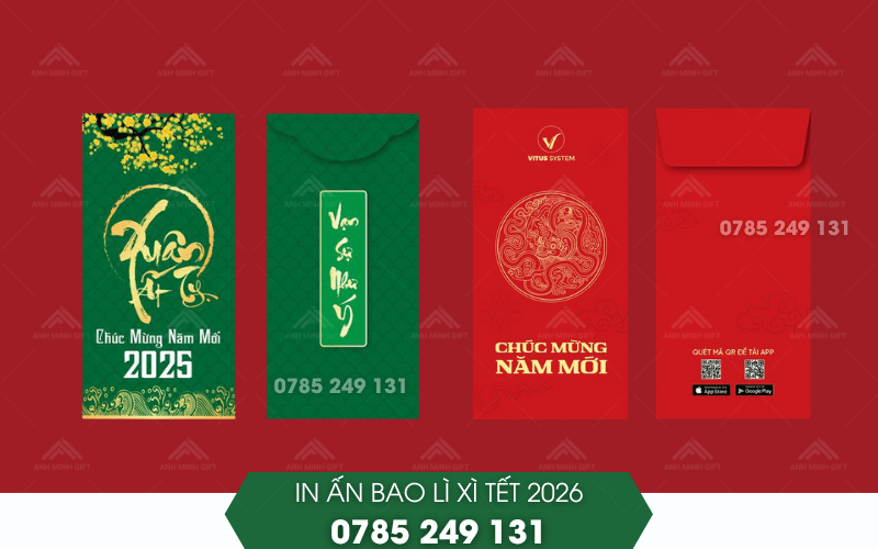 Thiết Kế Bao Lì Xì Tết 2026 In Logo Doanh Nghiệp Tại TPHCM