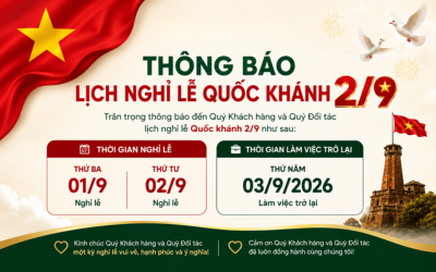 THÔNG BÁO LỊCH NGHỈ LỄ QUỐC KHÁNH 2/9/2026