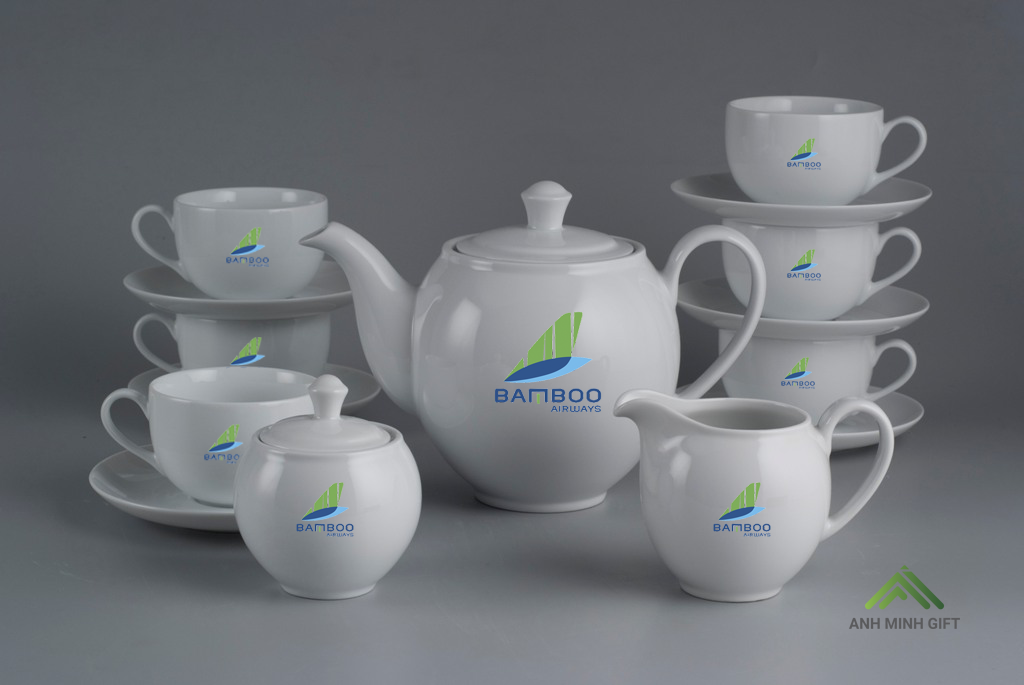 Xưởng sản xuất bộ tách trà in logo